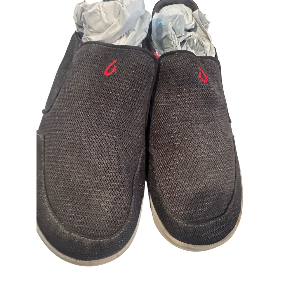 OluKai Nohea Mesh Black Shadow Red Slip On Shoes Mens 11